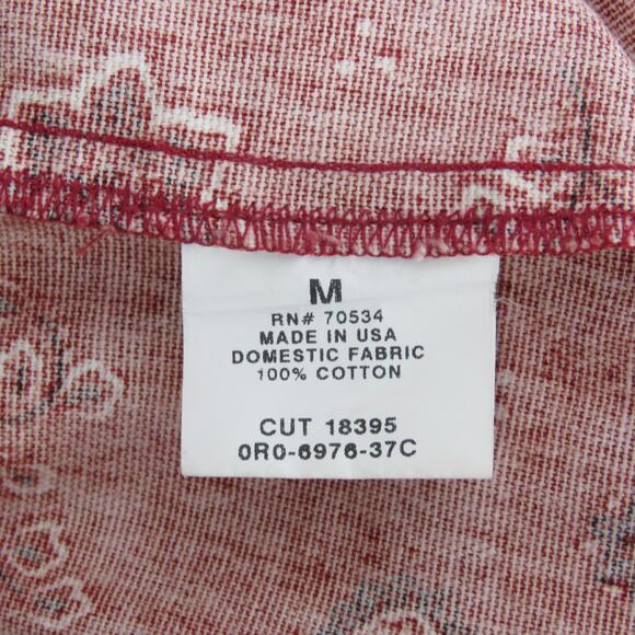 ORVIS Vintage Red Bandana Paisley Pattern Jacket Medium Retro Western Glam - Picture 7 of 7
